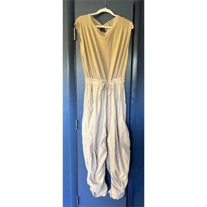 Free People Mixed Media One-Piece, Size S, Color: Sand Jam